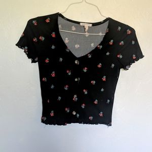 Flower print crop top